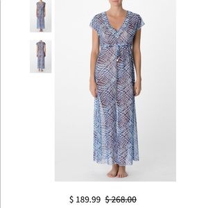 Letarte mesh net print maxi dress XS
